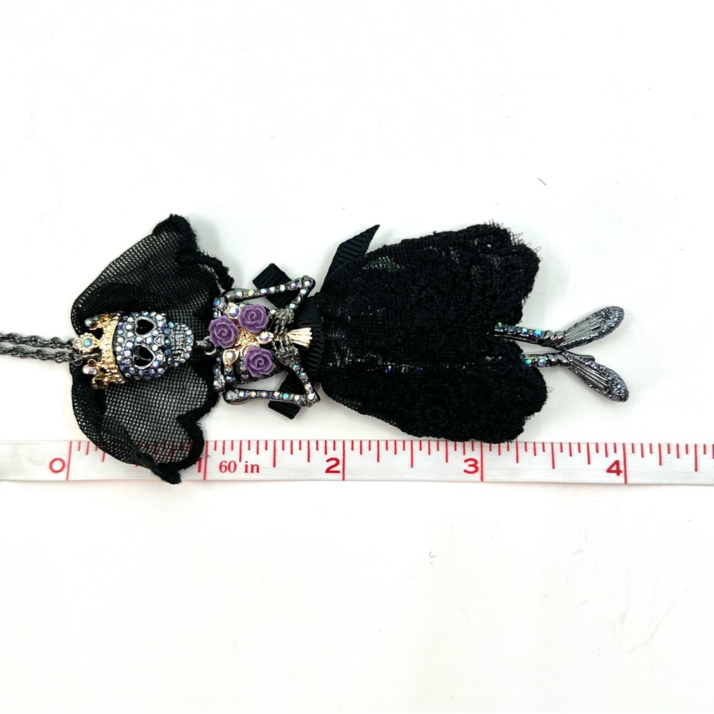 Betsey Johnson ‘Dark Magic’ Skeleton Bride Necklace & Earrings (2) Set NWT/HTF! - Picture 13 of 14